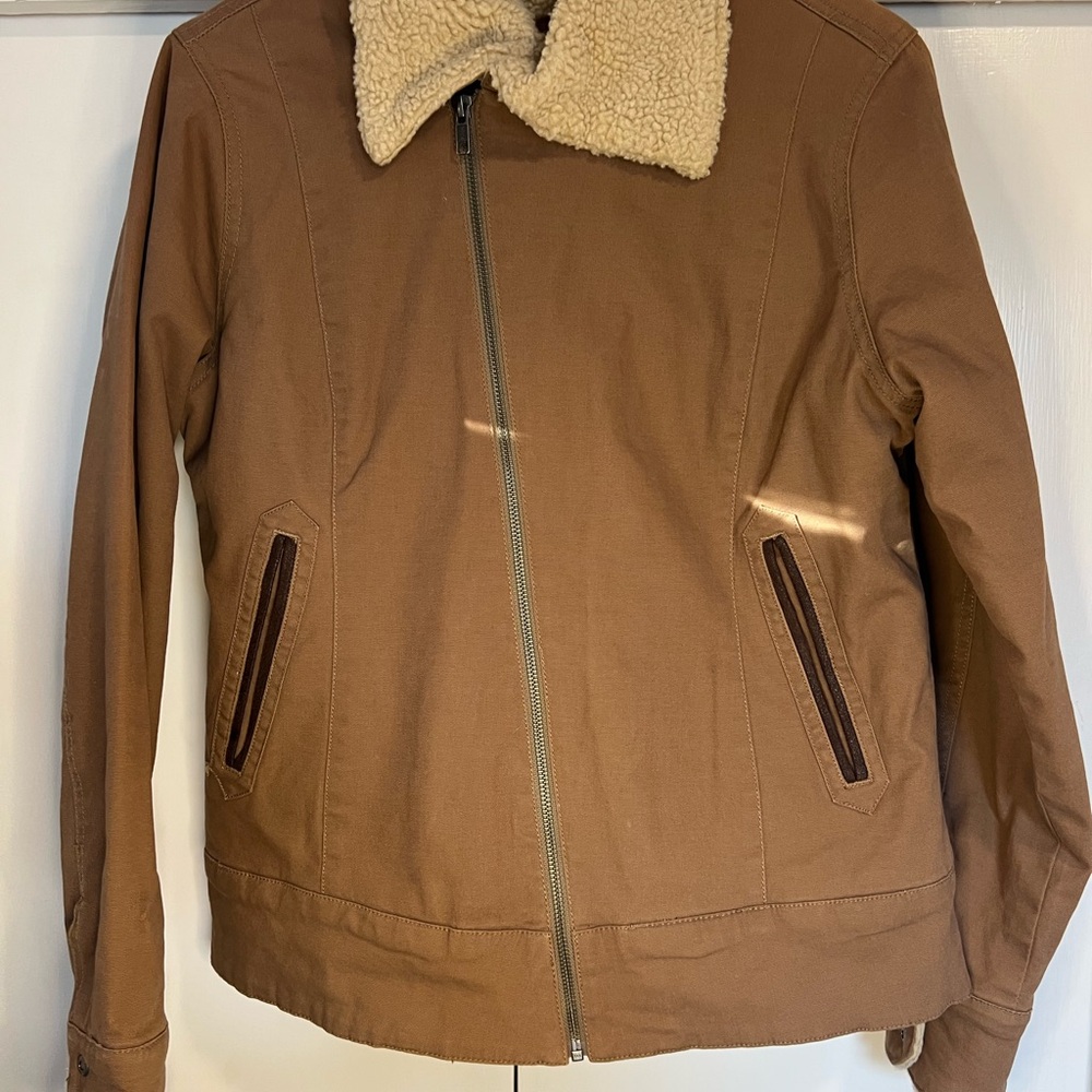 Mountain Khakis Brown Jacket with Cream Collar